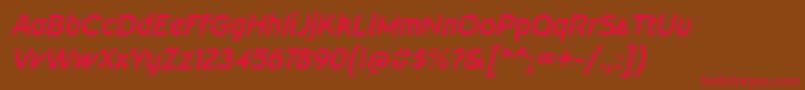 WevlirgBolditalic Font – Red Fonts on Brown Background