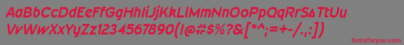 WevlirgBolditalic Font – Red Fonts on Gray Background