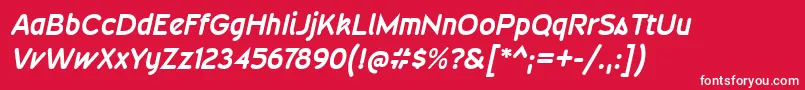 WevlirgBolditalic Font – White Fonts on Red Background
