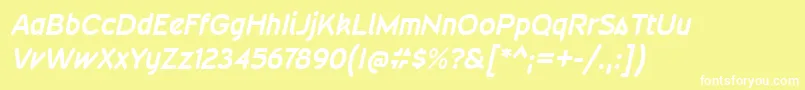 WevlirgBolditalic Font – White Fonts on Yellow Background