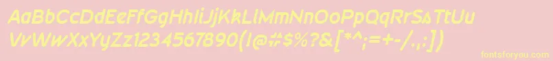 WevlirgBolditalic Font – Yellow Fonts on Pink Background