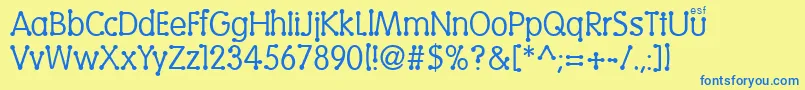 Vantrel Font – Blue Fonts on Yellow Background