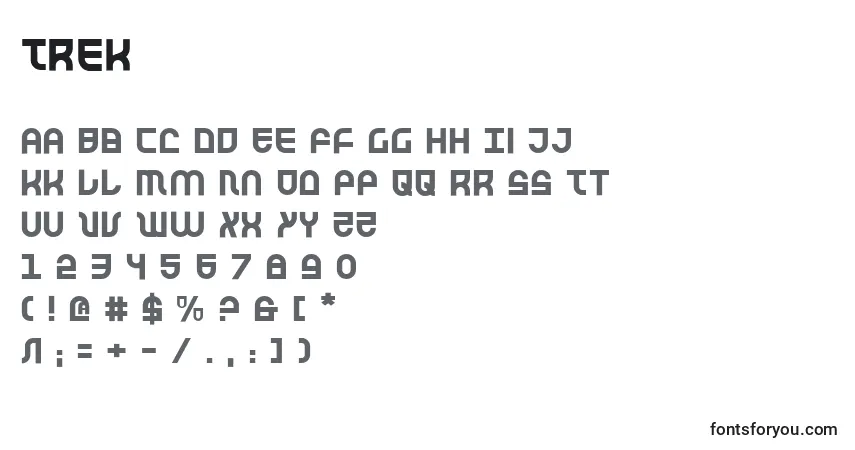 Шрифт Trek – алфавит, цифры, специальные символы