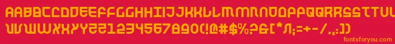 フォントTrek – 赤い背景にオレンジの文字