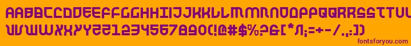 Czcionka Trek – fioletowe czcionki na pomarańczowym tle