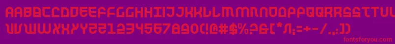Trek-Schriftart – Rote Schriften auf violettem Hintergrund
