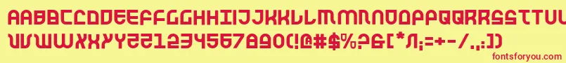 Trek Font – Red Fonts on Yellow Background