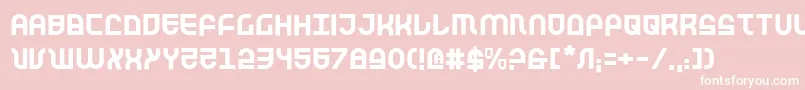 Trek-Schriftart – Weiße Schriften auf rosa Hintergrund