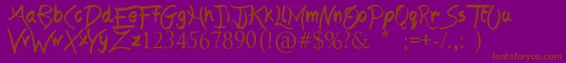 Fonte TheBlueOasis – fontes marrons em um fundo roxo