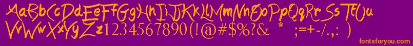 TheBlueOasis Font – Orange Fonts on Purple Background