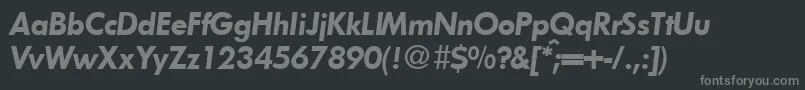Fonte FunctiontwodemiRegularitalic – fontes cinzas em um fundo preto