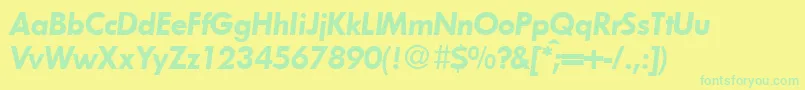 FunctiontwodemiRegularitalic Font – Green Fonts on Yellow Background