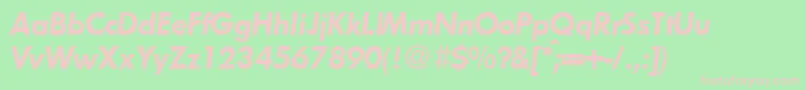 FunctiontwodemiRegularitalic Font – Pink Fonts on Green Background