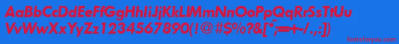 FunctiontwodemiRegularitalic-Schriftart – Rote Schriften auf blauem Hintergrund