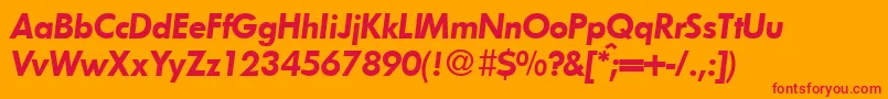 Fonte FunctiontwodemiRegularitalic – fontes vermelhas em um fundo laranja