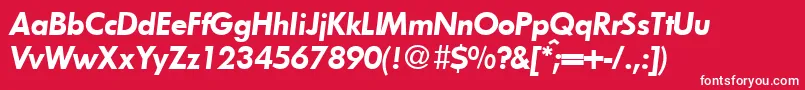 Czcionka FunctiontwodemiRegularitalic – białe czcionki na czerwonym tle