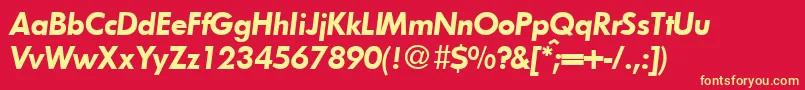 FunctiontwodemiRegularitalic Font – Yellow Fonts on Red Background