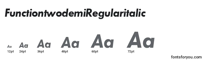 Размеры шрифта FunctiontwodemiRegularitalic