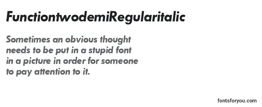 FunctiontwodemiRegularitalic Font