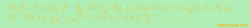 VampireHeartOtf-Schriftart – Orangefarbene Schriften auf grünem Hintergrund