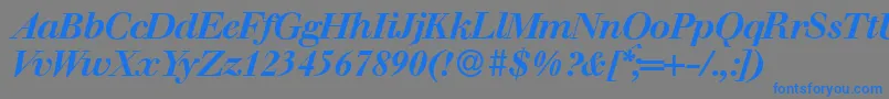 WalbaumdisplayBolditalic Font – Blue Fonts on Gray Background