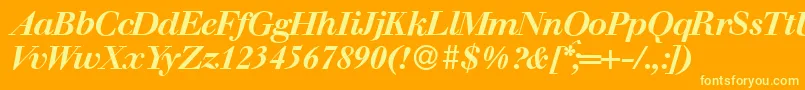 フォントWalbaumdisplayBolditalic – オレンジの背景に黄色の文字