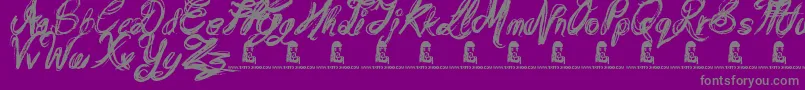 MessyScript Font – Gray Fonts on Purple Background