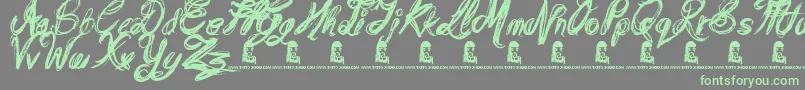 MessyScript Font – Green Fonts on Gray Background