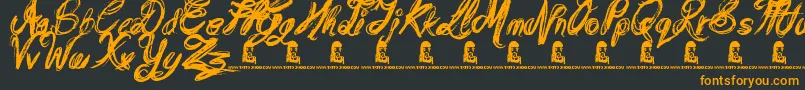 MessyScript Font – Orange Fonts on Black Background