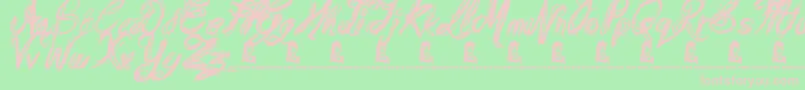 MessyScript Font – Pink Fonts on Green Background