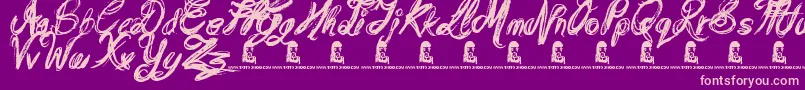MessyScript Font – Pink Fonts on Purple Background