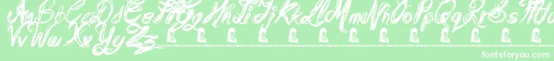 MessyScript Font – White Fonts on Green Background