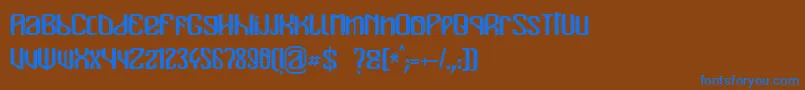 フォントMualk – 茶色の背景に青い文字