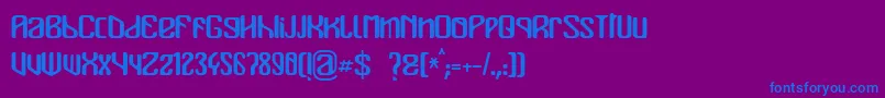 フォントMualk – 紫色の背景に青い文字