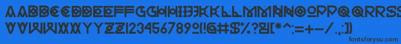Hectica Font – Black Fonts on Blue Background