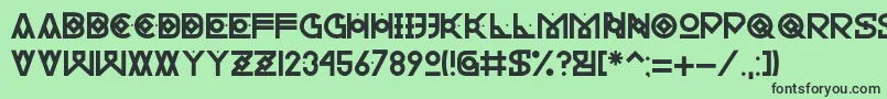 フォントHectica – 緑の背景に黒い文字