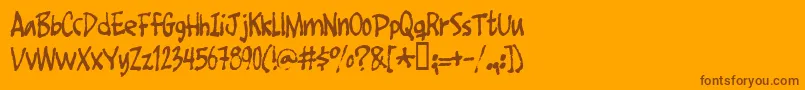 Foot Font – Brown Fonts on Orange Background
