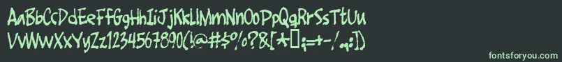 Foot Font – Green Fonts on Black Background