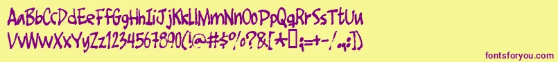 Foot Font – Purple Fonts on Yellow Background