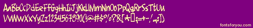 Foot Font – Yellow Fonts on Purple Background