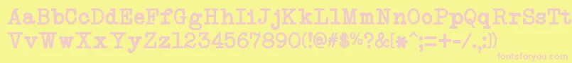 NeobulletinSemiBold-fontti – vaaleanpunaiset fontit keltaisella taustalla