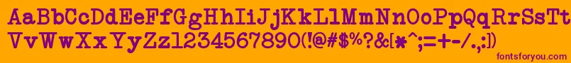 NeobulletinSemiBold-fontti – violetit fontit oranssilla taustalla