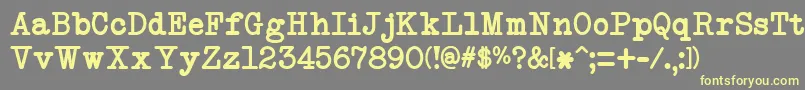 NeobulletinSemiBold-fontti – keltaiset fontit harmaalla taustalla