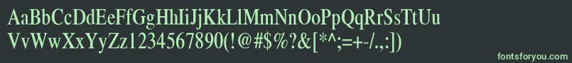 フォントXeroxSerifNarrow – 黒い背景に緑の文字