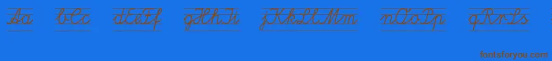 Latline-Schriftart – Braune Schriften auf blauem Hintergrund