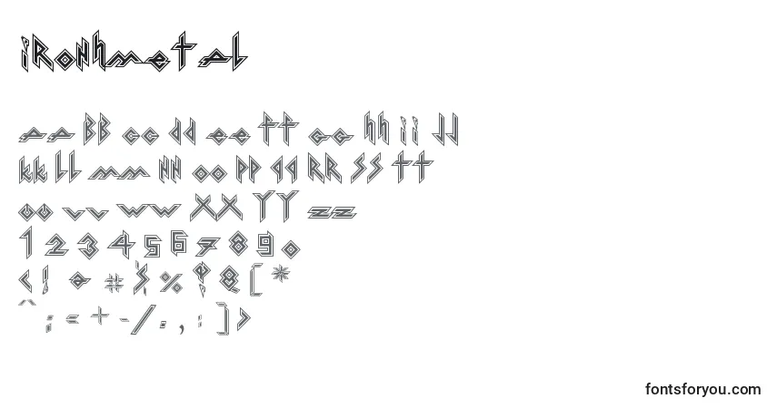 Czcionka IronHMetal – alfabet, cyfry, specjalne znaki