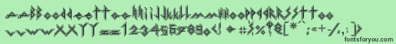 IronHMetal-Schriftart – Schwarze Schriften auf grünem Hintergrund