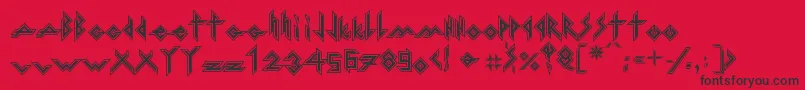 Шрифт IronHMetal – чёрные шрифты на красном фоне