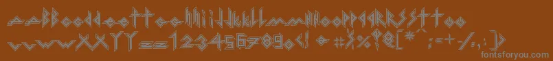 Fonte IronHMetal – fontes cinzas em um fundo marrom