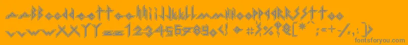 IronHMetal-Schriftart – Graue Schriften auf orangefarbenem Hintergrund